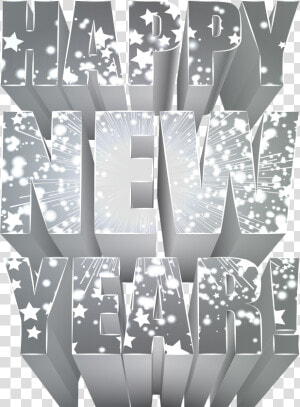 New Year Clip Art Png   Happy New Year Silver  Transparent Png