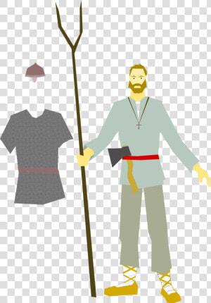 Standing human Behavior angle   Cartoon Peasant Middle Ages  HD Png Download