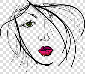 Woman Face Sketch Png Clipart   Png Download   Face Drawing Transparent Background  Png Download