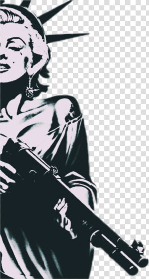 Marilyn Monroe Statue Of Liberty Shotgun Clipart     Marilyn Monroe Holding Gun  HD Png Download