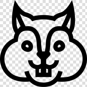 Squirrel Face Frontal Outline   Squirrel Face Drawing Easy  HD Png Download