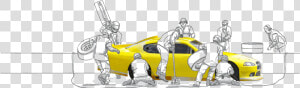 Pit Crew To Demonstrate Teamwork On Estate And Succession   Sketch  HD Png Download