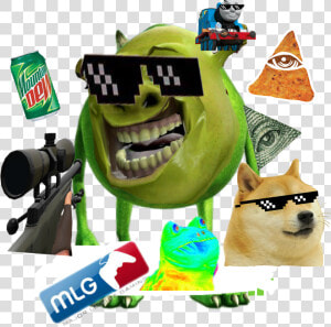  mlg  shrek  freetoedit   Shrek Mike Wazowski Meme  HD Png Download