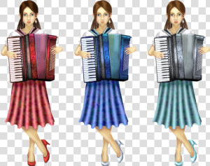 Accordion  Women  Girl  Musicians  Musical Instruments   Kreslené Akordeony  HD Png Download