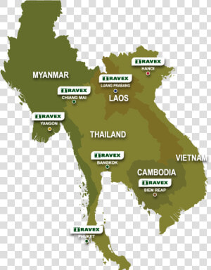 Thailand Laos Myanmar Cambodia  HD Png Download