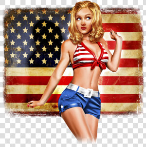 Pinup Girl Png   American Flag Crusader Cross  Transparent Png