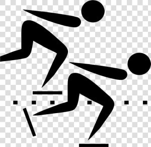 Track Clipart Hurdler   Speed Skating Olympic Symbol  HD Png Download