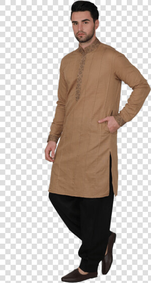 Brown And Black Kurta Pajama  HD Png Download