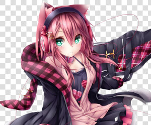  anime  kawaii  girl   Anime Gamer Girl Neko  HD Png Download