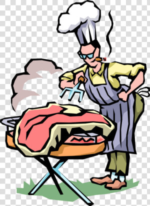 Vector Illustration Of Barbecue  Barbeque Or Bbq Grill   Grill Master  HD Png Download