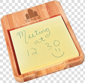 Genuine Bamboo Desk Note Holder With Notepad   Wood  HD Png Download