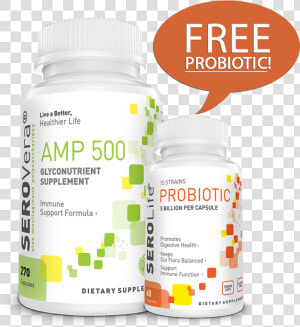 Serovera® Amp 500 With Free Serolife Probiotic   Amp Probiotic  HD Png Download