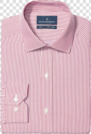 Tailored Fit White Stripe Pink Shirt By Buttoned Down   Active Shirt  HD Png Download