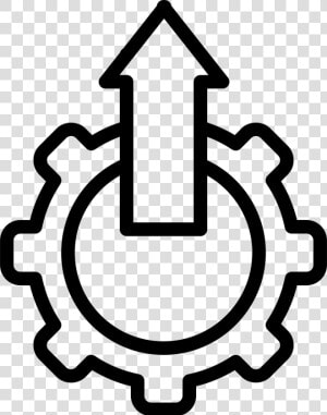 Settings Symbol With Up Arrow In A Circle   Arrow Gear Up Icon  HD Png Download