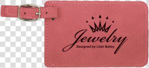 Luggage Tag With Custom Laser Engraving Pink Leather   Wallet  HD Png Download