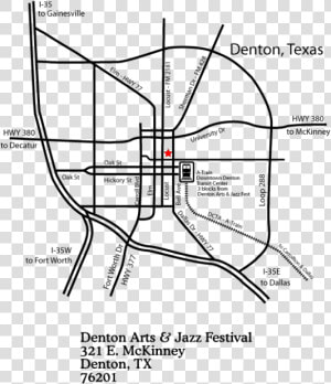 Jazz Fest Map   Denton Arts And Jazz Festival Map 2019  HD Png Download