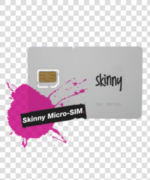 Skinny Micro Sim Card   Skinny Mobile  HD Png Download