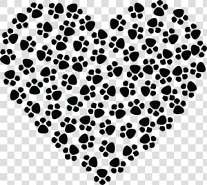 Paw Prints Heart Clip Arts   Paw Print Heart Clipart  HD Png Download