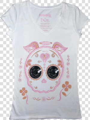 Imagen Frontal De Playera Blanca Con Un Estampado De   Cartoon  HD Png Download