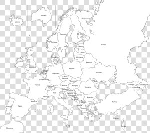 Clip Art World Blank   Black And White Europe Map Transparent  HD Png Download