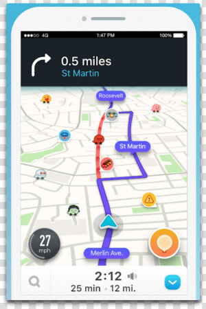 Waze App  HD Png Download