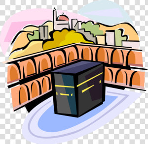 Vector Illustration Of Grand Kaaba Islam Sacred Mosque    Kaabah Clip Art  HD Png Download