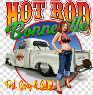 Image Of Bonneville Pickupfast  Sexy  amp  Salty   Cartoon Hot Rods And Pin Up Girls Transparent  HD Png Download