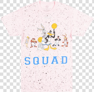 Looney Tunes Space Jam Tunes Squad T shirt Pink Splatter  HD Png Download