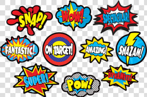 Clingy Thingies Superhero Sayings Accents   Superhero Sayings Accents  HD Png Download