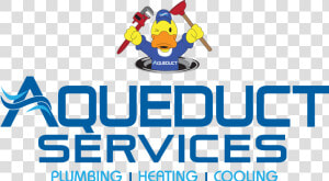 Aqueduct Services  Plumbing  Heating  amp  Cooling Logo   Cartoon  HD Png Download