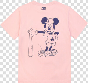 Mlb X Disney Mickey Mouse Back Graphic T shirt La Dodgers   Cartoon  HD Png Download