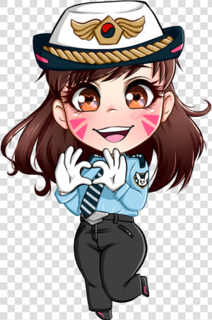 So I Ve Been Working On Some Chibi Commissions For   D Va Police Chibi  HD Png Download