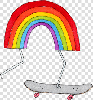 Skateboarding Rainbow  HD Png Download