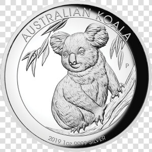 2019 Australian Koala 1oz Silver Proof High Relief   Coin  HD Png Download