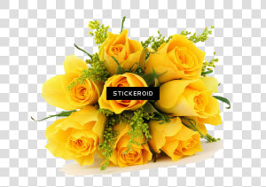 Yellow Flowers Bouquet   Flowers Bouquet Roses Yellow  HD Png Download