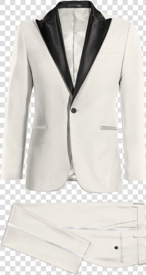 White  amp  Black Peak Lapel Tuxedo   Kevin Hart White Suit  HD Png Download