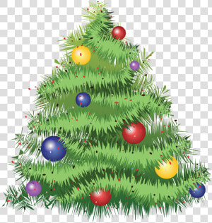 Christmas Tree Png   Decorated Christmas Tree Vector  Transparent Png