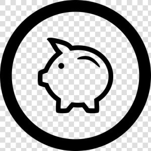 Money Pig Outlined In Circular Button   Dollar Sign In A Circle  HD Png Download