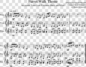 Furret Walk Piano Sheet Music  HD Png Download