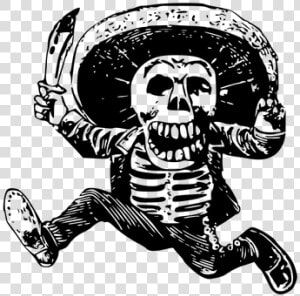 Skeleton Wearing A Sombrero   Jose Guadalupe Posada Png  Transparent Png