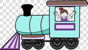 Train Fill In The Blank Party Invitations   Girl On A Train Cartoon  HD Png Download