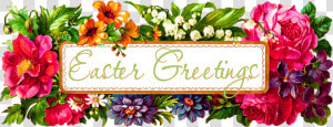 Easter Greeting Digital Wildflowers   Rectangle Floral Frame Png  Transparent Png