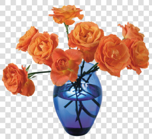 Vase Png   Red Orange Flowers In Vase  Transparent Png