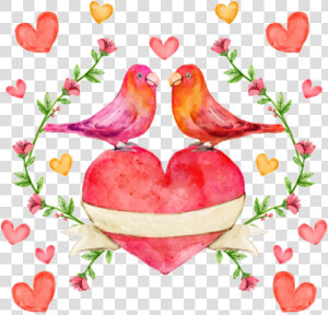 Lovebird Watercolor Painting   Watercolor Painting  HD Png Download