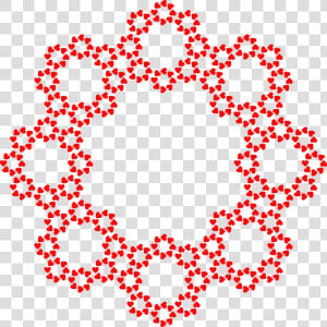 Hearts Love Frame Decorative Ornamental Border   Sierpinski Heptagon  HD Png Download