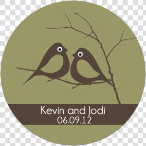 Traditional Love Birds Personalized Sticker Wedding   Loggerhead Shrike  HD Png Download