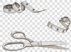 Scissors And Measuring Tape   Scissors  HD Png Download