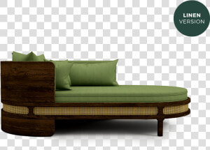 Brooks Chaise Longue Green Linen   Studio Couch  HD Png Download