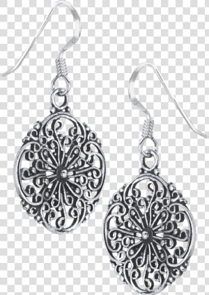 Sterling Silver Scrollwork Flower Earrings   Earrings  HD Png Download