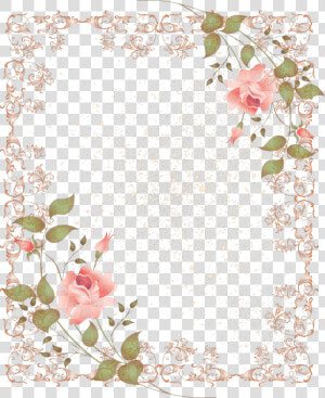 Retro Style Fl Border Picture Frame Png 1045 1280 Vintage   Simple Pink Flower Background Design  Transparent Png